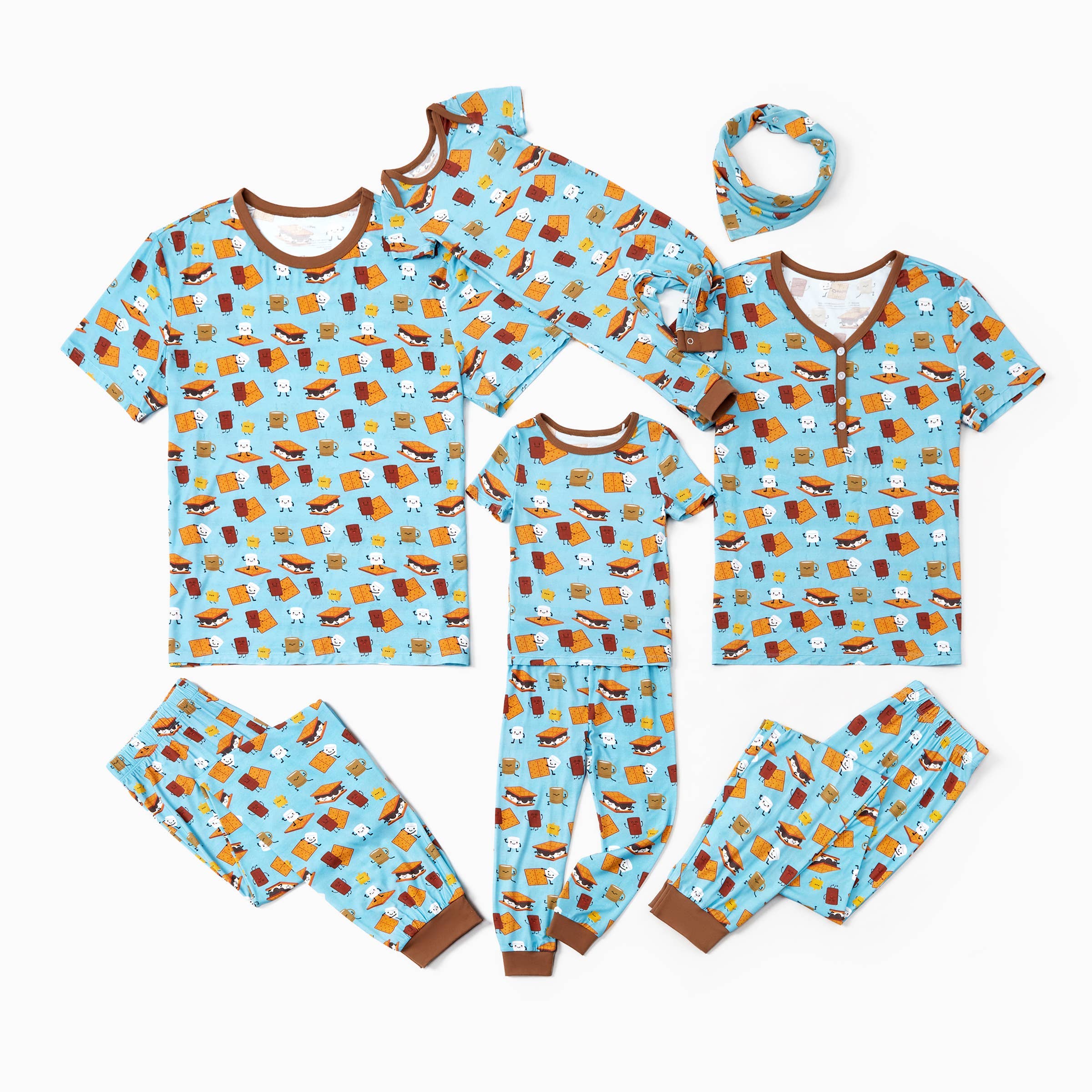 Verde Set di Pigiami Coordinati per Famiglia in Bambù Maglie Carine & Pantaloni Lunghi in vendita all'ingrosso su Faire17