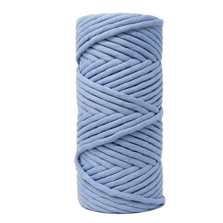 JUMBO SOFT COTTON CORD ZERO WASTE 8 MM - 1 SINGLE STRAND - POWDER BLUE COLOR for wholesale by Ganxxet, Inc.