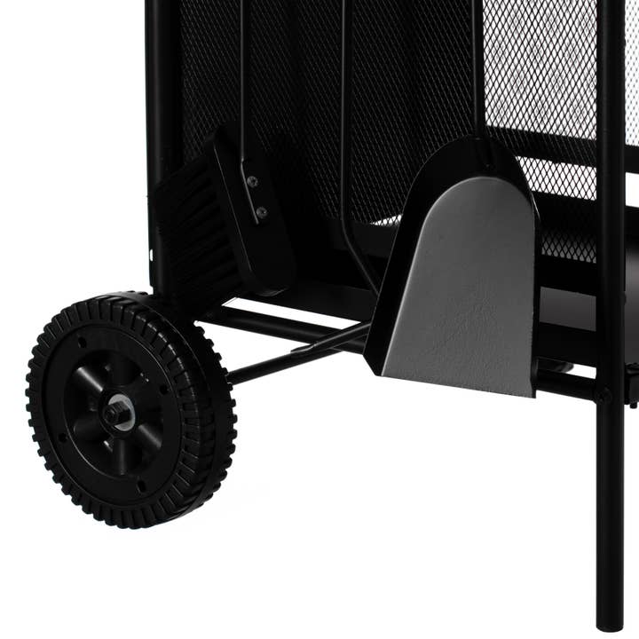 Quickway Imports - Wholesale Fire Pit - Indoor and Outdoor Patio Iron Firewood Log Cart with Wheels10