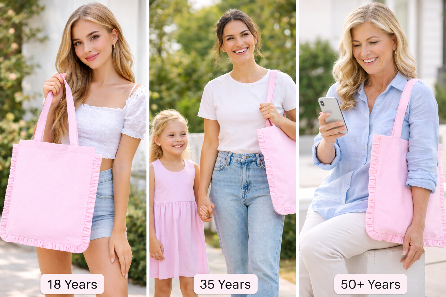 House of Kraft - Wholesale Tote Bag - Women's - Canvas Ruffle Tote | Canvas Colored Tote Bag | Unbranded 34