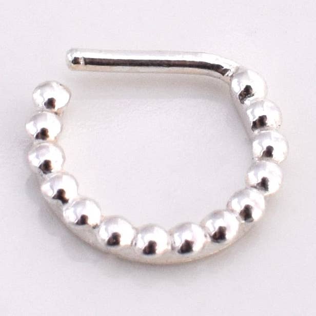 Renegade Silver – Engroshandel Næsering – Tynd Beaded Septum Ring0