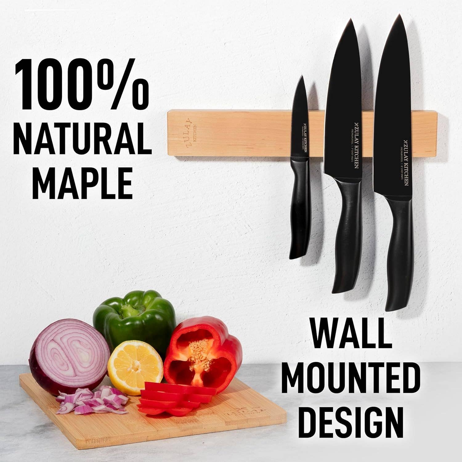 Zulay Kitchen - Vendita all'ingrosso Portacoltelli - Porta coltelli magnetico in legno con forte tenuta magnetica13