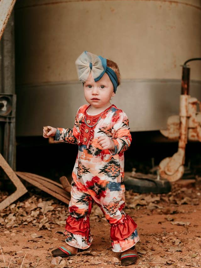 Aztec LS Romper, Sizes 0-2T for wholesale by Shea Baby