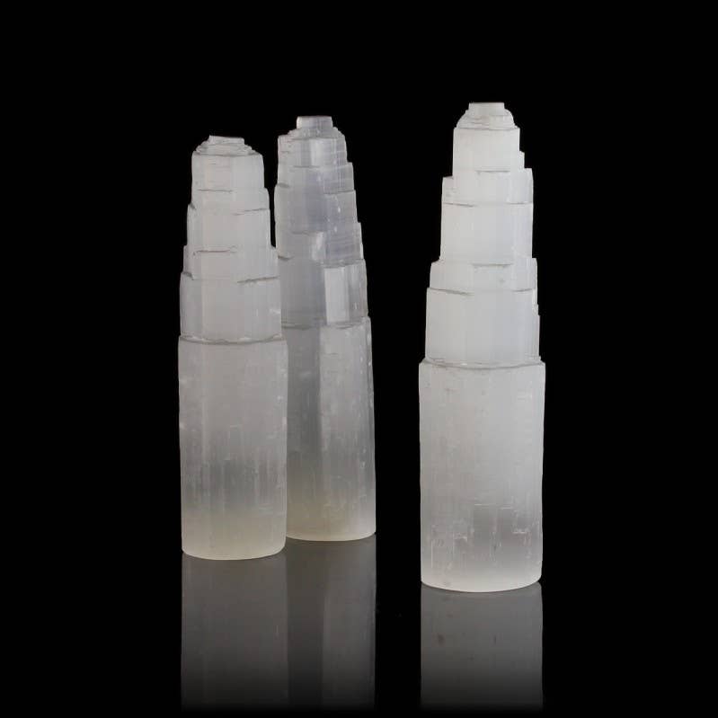 UniArt - Vendita all'ingrosso Pietra/cristallo spirituale - Torre di Selenite Grezza Intagliata per Feng Shui8