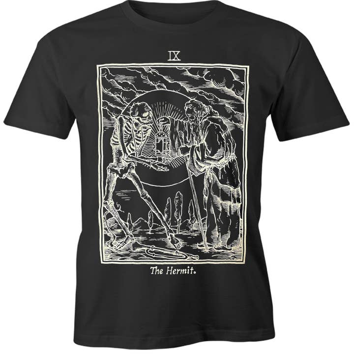 THE HERMIT TAROT SHIRT for wholesale by Pallbearer Press