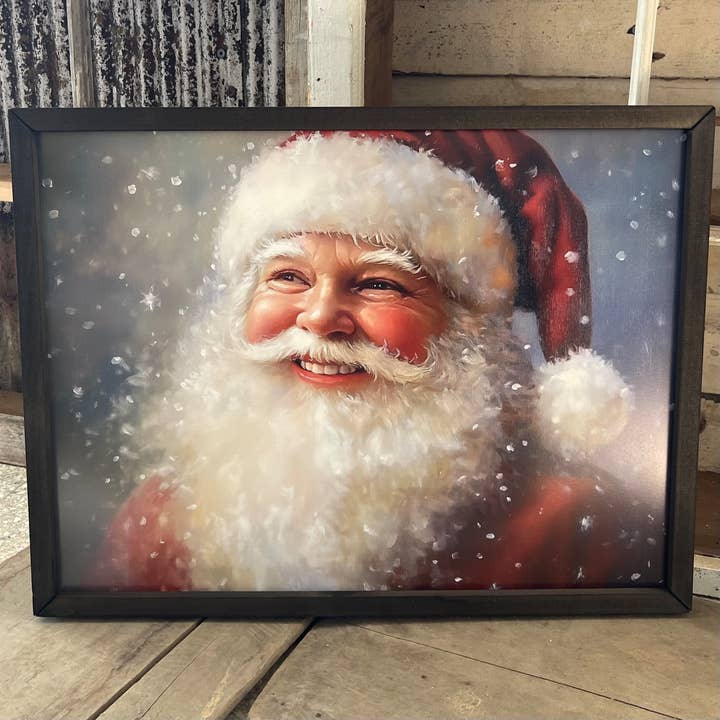 HMK204 Santas Twinkling Eyes Box Frame for wholesale by JanMichaels Art & Home