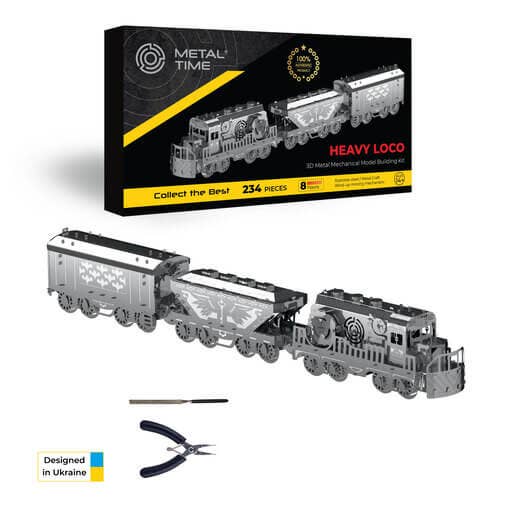HEAVY LOCO Freight Train mechanical DIY kit for wholesale by METAL-TIME INC.
