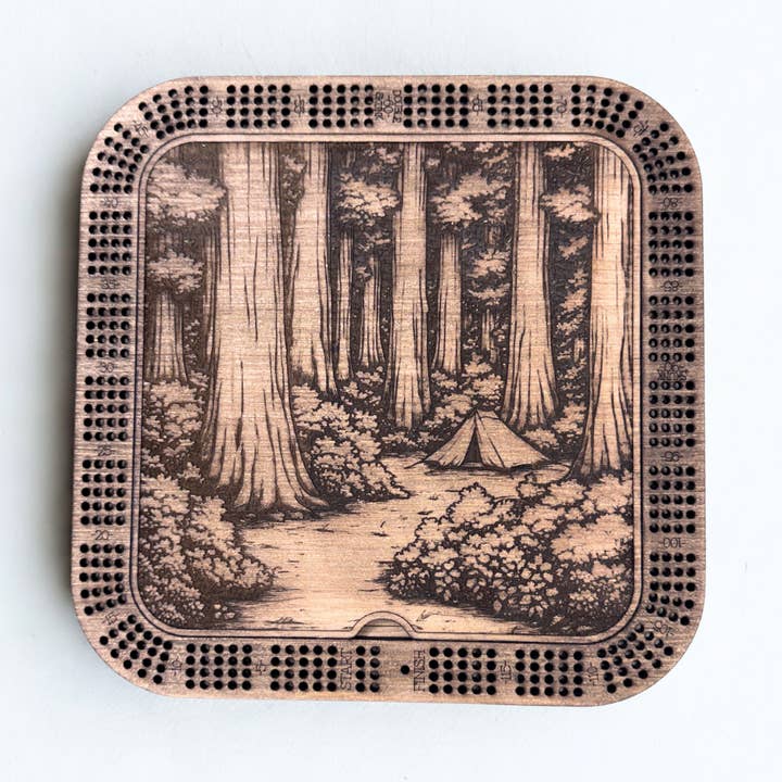 Custom Square Baltic Birch Cribbage Board with Storage for wholesale by Nautically Northern