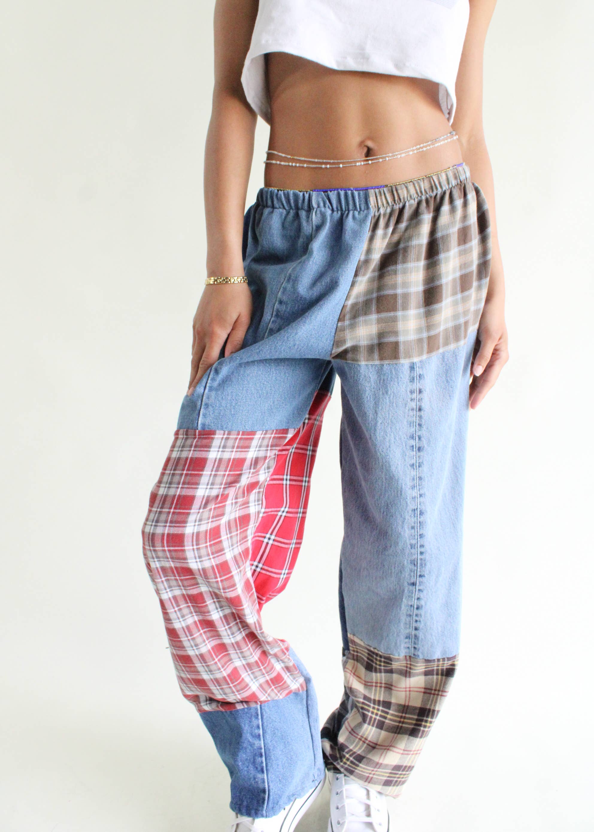 American Recycled Clothing - Wholesale Pants - Women's - Flannel & Denim Combo Pants Bundle6