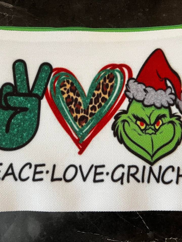 Neceser Peace Love Grinch para venta al por mayor de The Crazy Craft Girl LLC