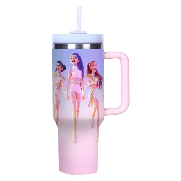 Auraquise - Wholesale Insulated Mug/Tumbler - KPOP Demon Hunters 40oz Insulated Tumbler with Handle and Straw Car Travel Mug, Hot & Cold Stainless Steel Cup1