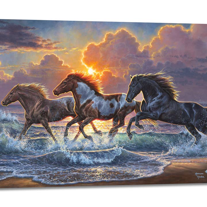 Against the Wind 18x24 Fully Illuminated LED Wall Art for wholesale by Glow Decor