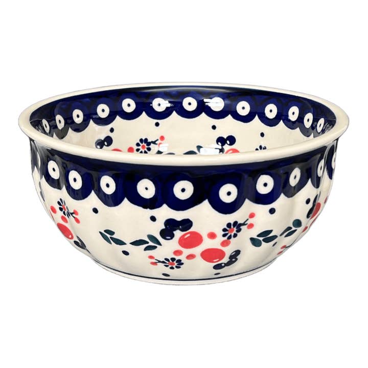 Bowl, Round, 6.5" in "Berry Dot" by Manufaktura | M084T-BL04 for wholesale by Polish Pottery Outlet