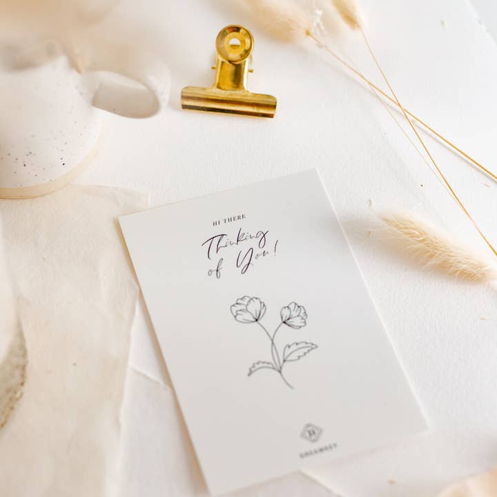 Kaart bloem Pensando em você por atacado de Dreamkey Design