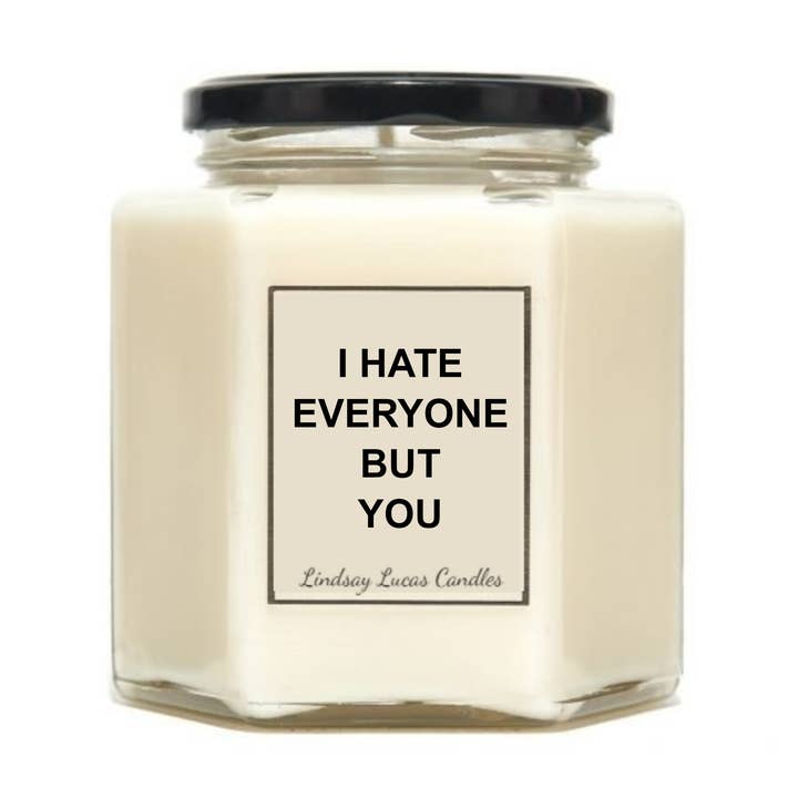 Vela perfumada de presente Funny Hate People - 67 aromas - 3 tamanhos por atacado de Lindsay Lucas Candles