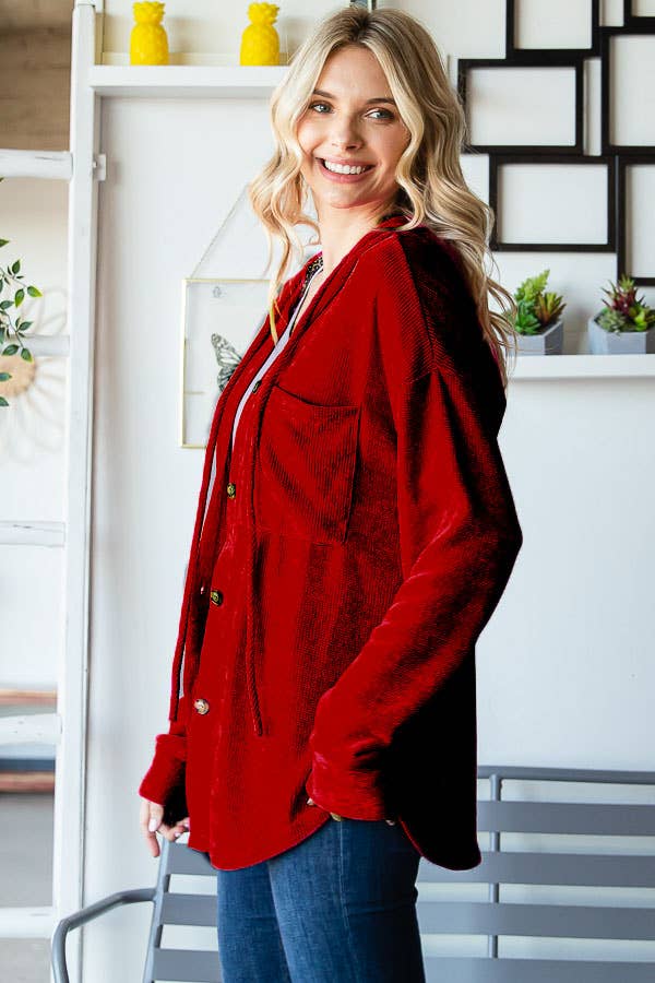 7th Ray - Venta al por mayor Sobrecamisa - Mujer - Chaqueta con capucha y cordón, forrada, de chenilla con estampado animal T496420