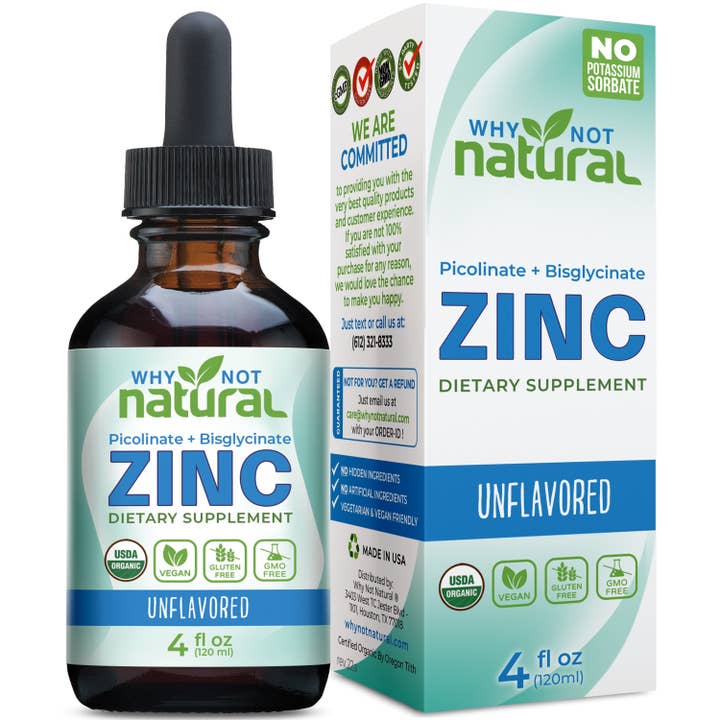 Organic Liquid Zinc Drops Supplement for wholesale by WhyNotNatural