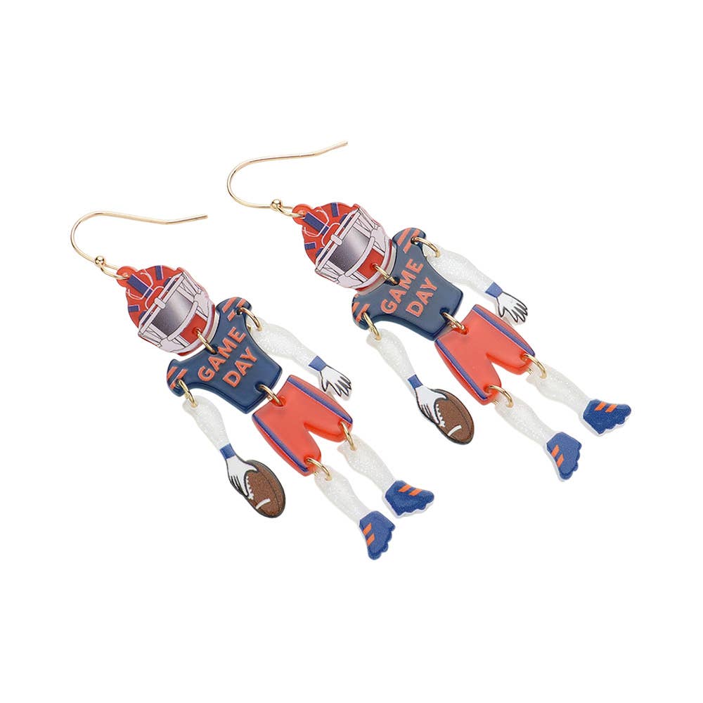 Sensibling Corp. – wholesale Dangle earrings – Resin GAME DAY Football Player Dangle Earrings21