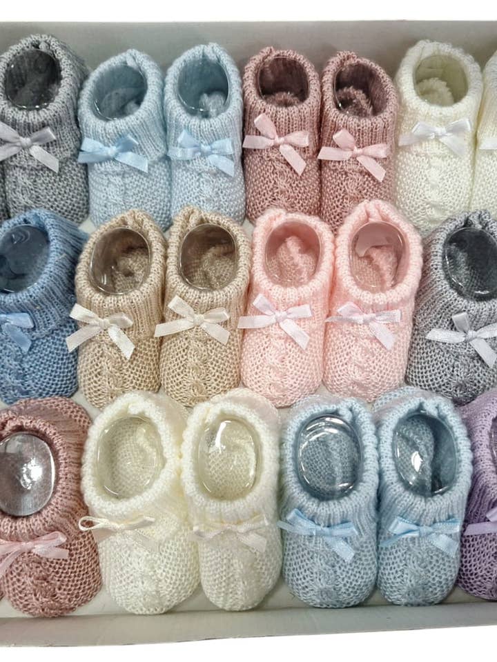 Cotton Socks - Wholesale Booties - Baby - Ref: 33 BABY BOOTIES 100% PEARL ( SPRING / SUMMER )
