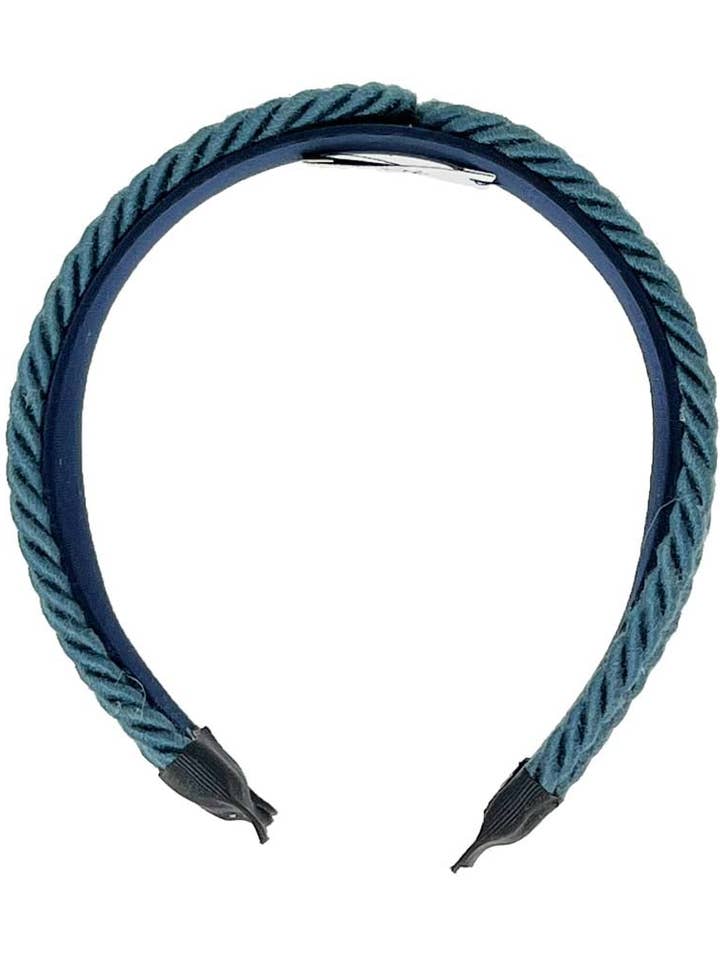 Avion blue double cord headband with teardrop pattern for wholesale by Tétè Accessories