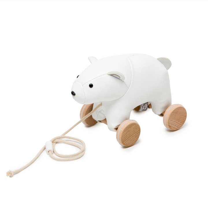 Little Big Friends|Pull Along Friends-Polar Bear|Wheeled Toy for wholesale by PJM Distributions Inc
