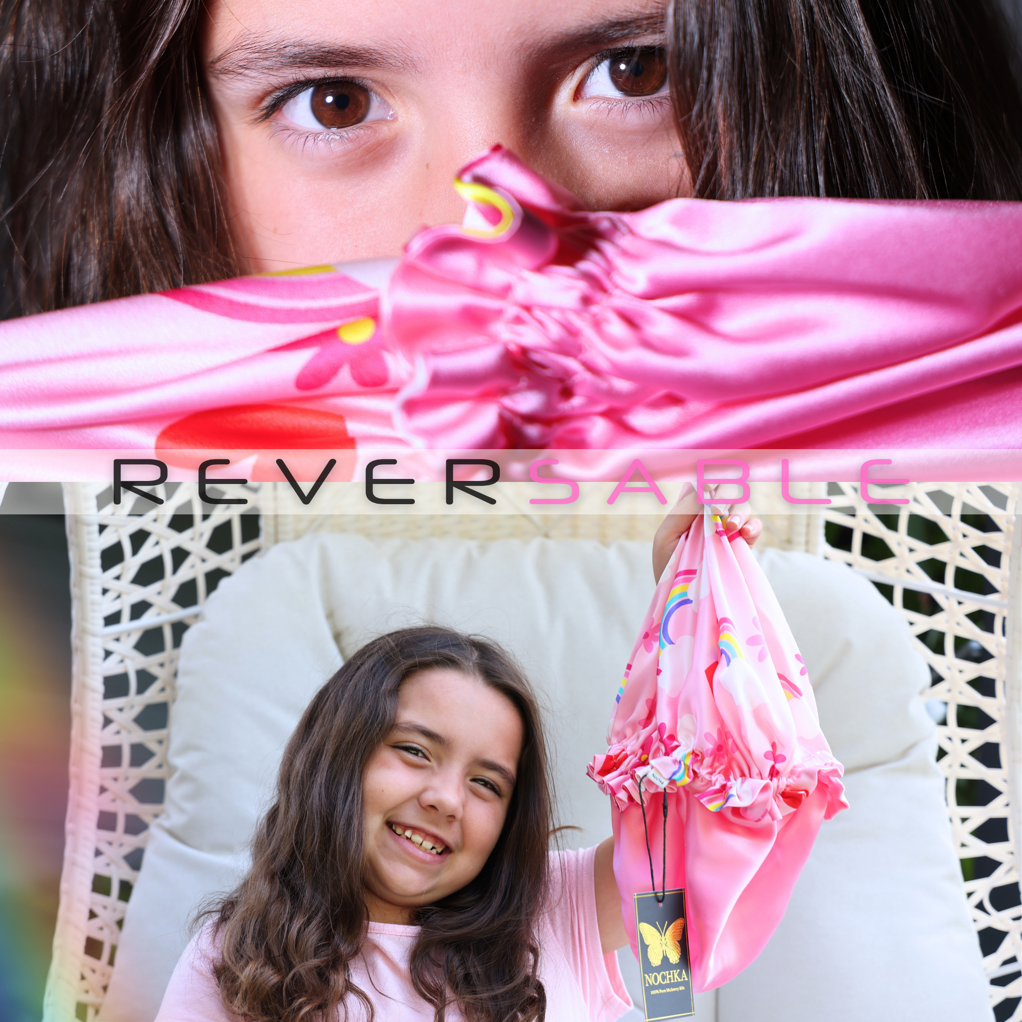 Nochka – Engroshandel Kyse – til baby – Ren Mulberry Silke Hue til Børn – Vendbar & Holdbar4