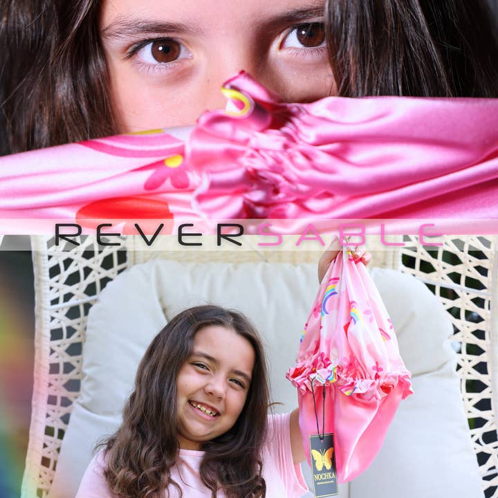 Nochka - Wholesale Bonnet - Baby -  Pure Mulberry Silk Bonnet for Kids – Reversible & Durable4