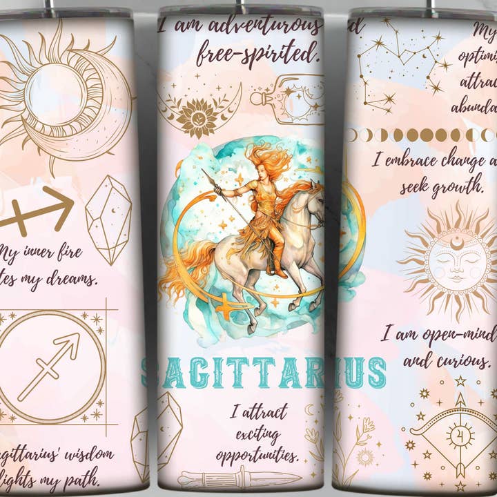 Tazza Sagittarus Zodiac Tumbler per la vendita all'ingrosso da parte di Eleven 11 Vibes