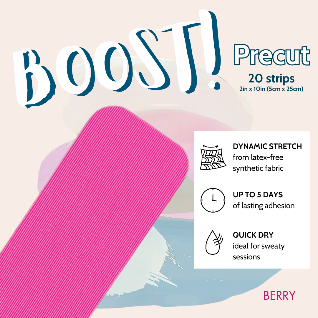 Earthtone Sports - Wholesale Tape - Boost!™ Berry Precut Kinesiology Tape2