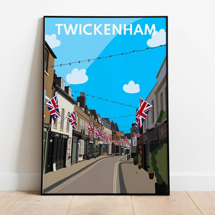 Twickenham, Rue de l'Église - Impression artistique pour la vente par JezzzDesigns