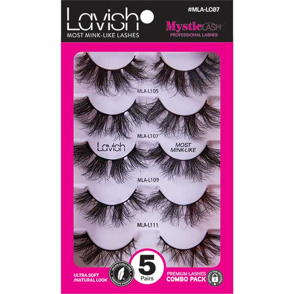 Majestic Wholesale - Wholesale False/Fake Eyelashes - MysticLash Lavish Combo Pack 5 Pairs of Ultra-Soft Lashes4
