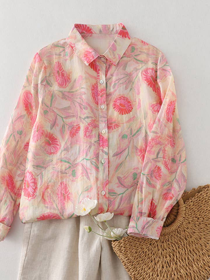 Cotton Shirt for Women | French Printed Floral Blouse| 4 pcs for wholesale by Whisper Mint