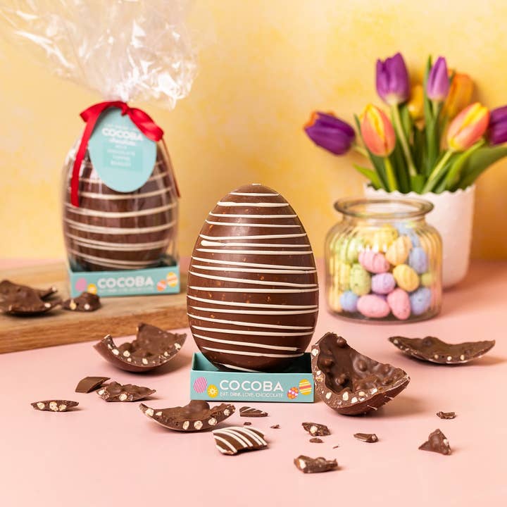 Huevo de Pascua con trozos de toffee y galleta de mantequilla, 250g para venta al por mayor de Cocoba