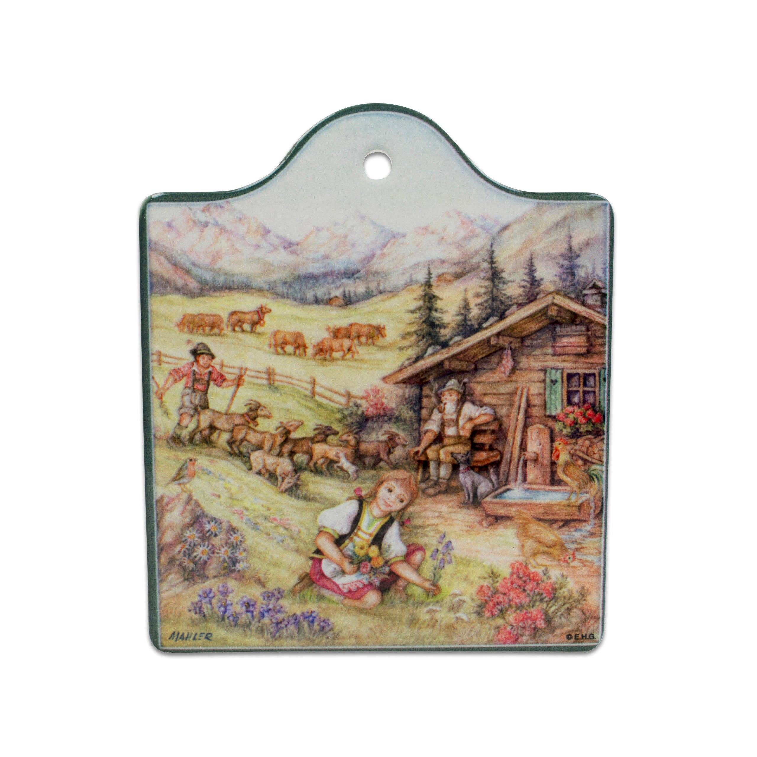 European Heritage Gifts - Wholesale Cheese Board - Ceramic Cheeseboard With Cork Backing: Heidi