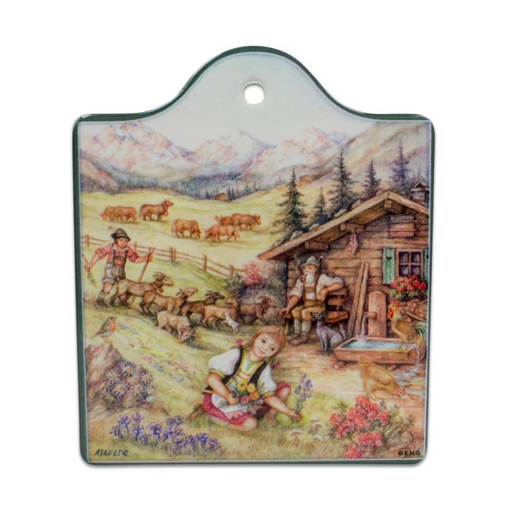 European Heritage Gifts - Wholesale Cheese Board - Ceramic Cheeseboard With Cork Backing: Heidi0
