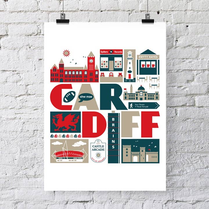 Stampa Cardiff City per la vendita all'ingrosso da parte di Susan Taylor Design