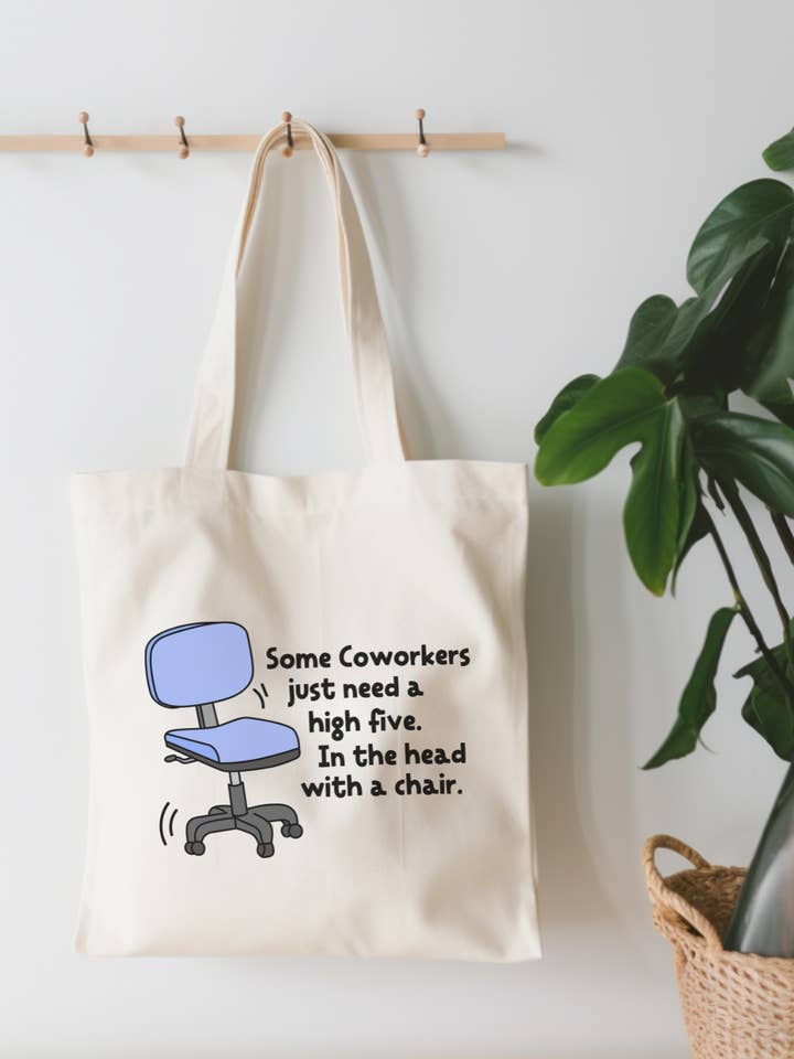 Some Coworkers Need A High Five Canvas Tote Bag for wholesale by EnchantingSunshine
