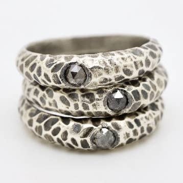 Bague Gravel en diamant pour la vente par Sasha Walsh Designs