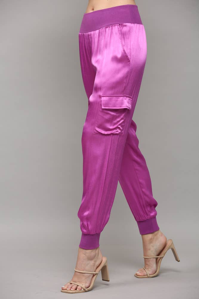 FATE - Wholesale Pants - Women's - SATIN CARGO JOGGER PANTS FP317612