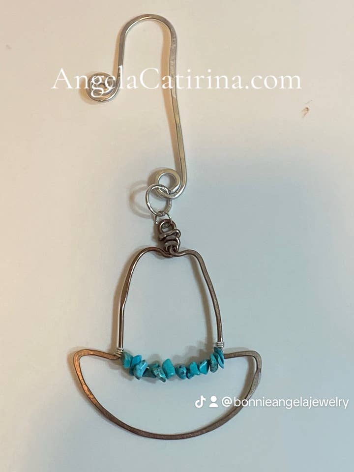 Turkis udsmykket cowboyhat julepynt for engroshandel hos Angela Catirina Jones