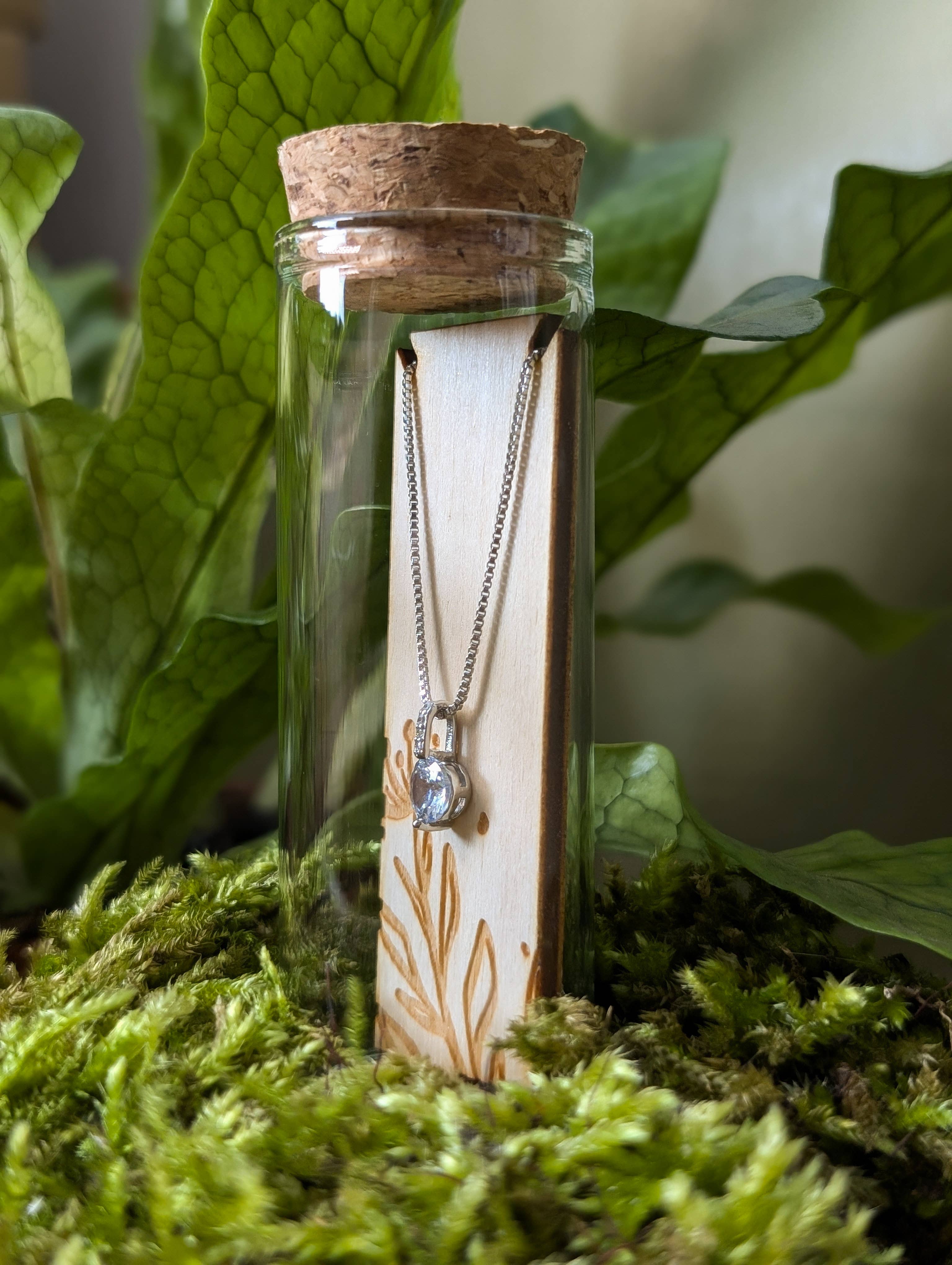 Banksia Botanicals – wholesale Pendant/charm necklace – Cubic Zirconia Gem Sterling Silver Necklace