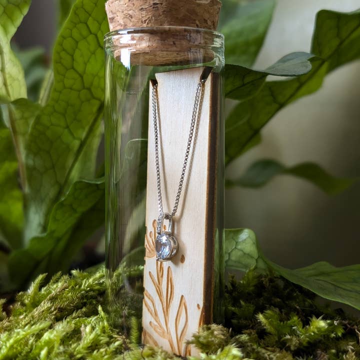 Banksia Botanicals – wholesale Pendant/charm necklace – Cubic Zirconia Gem Sterling Silver Necklace0