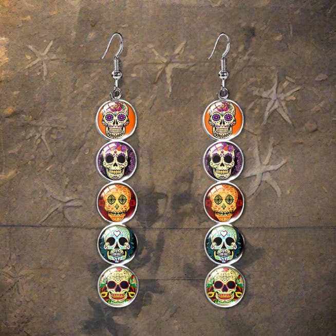 Pendientes de calavera con forma de calavera de estilo occidental para venta al por mayor de WoodWristCo