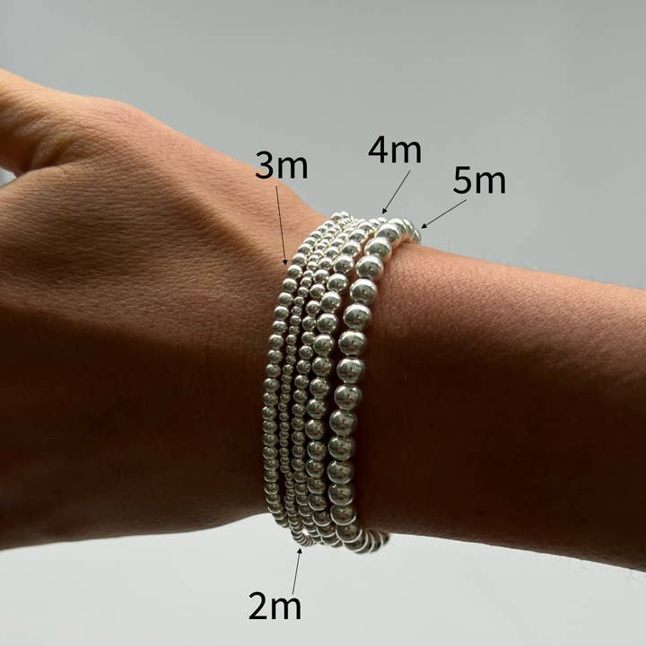 4MM Silver Ball Bracelet for wholesale on Faire