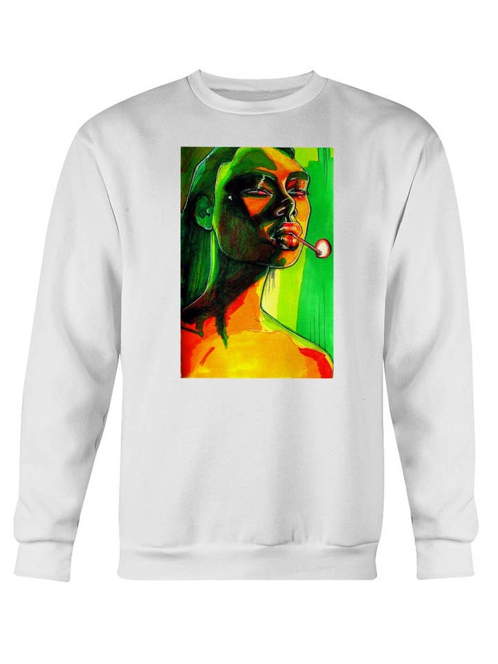 Green Flame Sweatshirt for wholesale by D. Ridley Designs