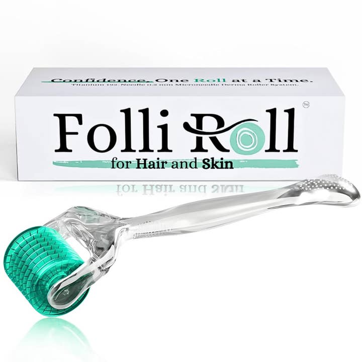 Green FolliRoll Derma Roller - 192 Titanium Microneedles (0.30mm) for wholesale on Faire