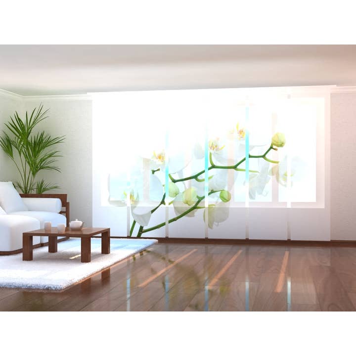 Lot de 6 rideaux délicats en forme d'orchidée blanche pour la vente par IlyDecor