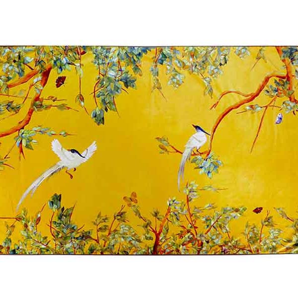 Ina de saint andeol - Wholesale Bedding Blanket - Yellow Chinoiserie Bed Runner4