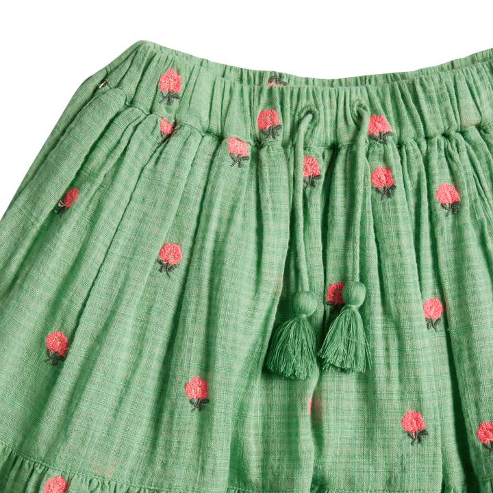Bonheur du Jour – wholesale T-shirt – Kids – Albi Skirt - Green Flowers2