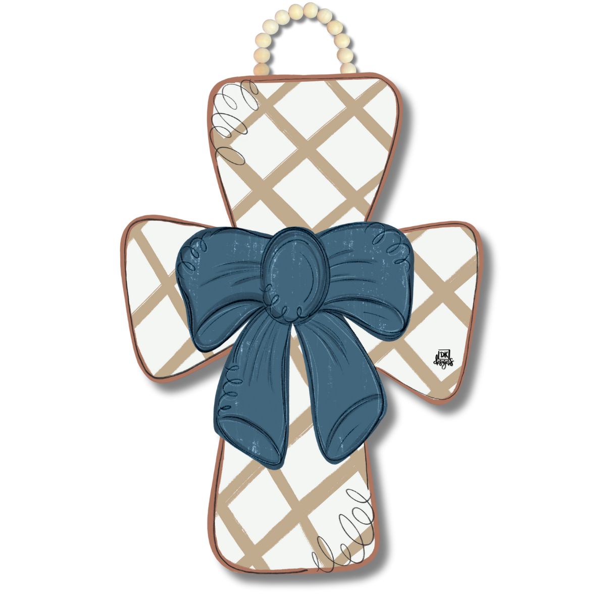 DK Designs Georgia - Wholesale Sign - DK Mocha Cross Door Hanger0